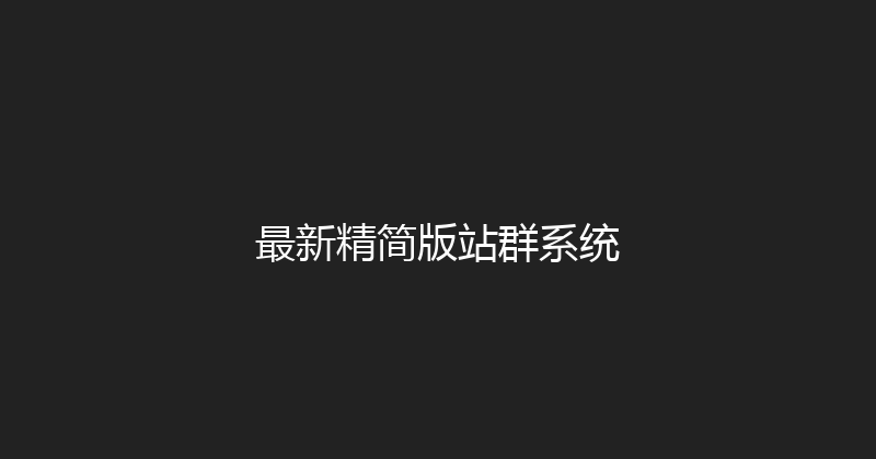 最新精简版站群系统 封面图