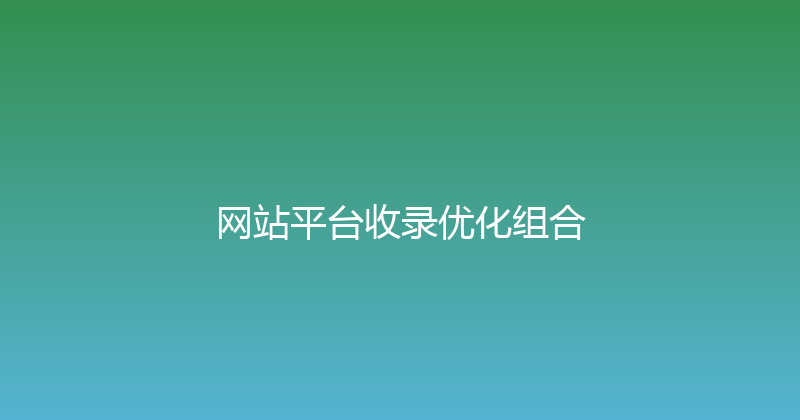 网站平台收录优化组合 封面图