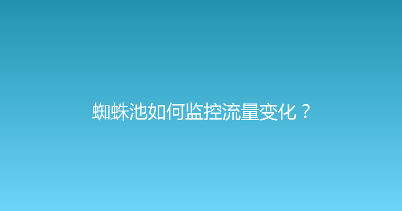 蜘蛛池如何监控流量变化？ 封面图